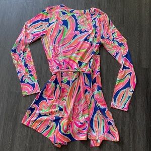 Lilly Pulitzer Karlie Wrap Romper, Sz S